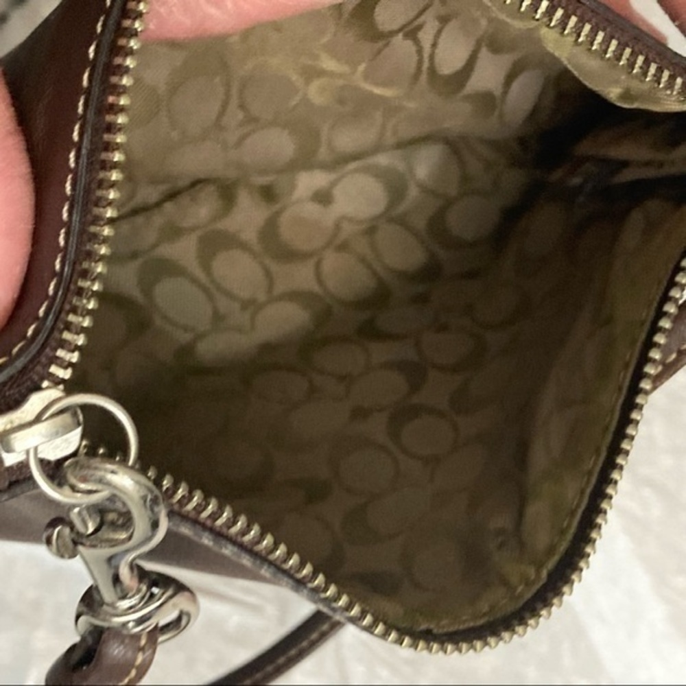 Coach brown leather vintage rare wristlet bag - Picture 5 of 10